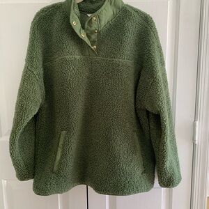 Army Green Sherpa Quarter Snap
